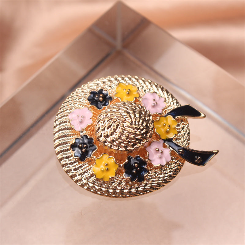 Elegant Rhinestone Hat Brooch Jewelry Decorative Pin for Clothes Bags Hats Christmas Gift