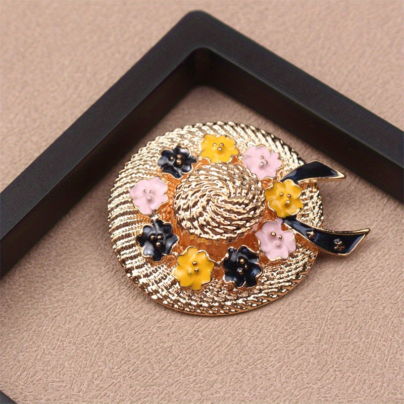 Elegant Rhinestone Hat Brooch Jewelry Decorative Pin for Clothes Bags Hats Christmas Gift