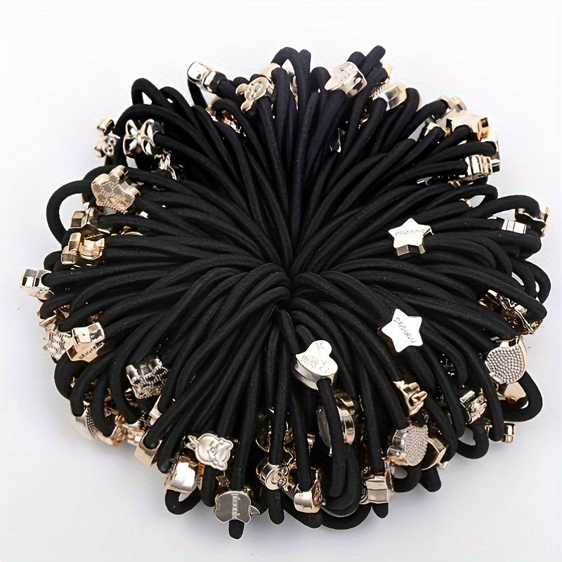 50 Pack Elastic Hair Ties for Girls with Thick Hair Minimalist Fabric Hair Accessories