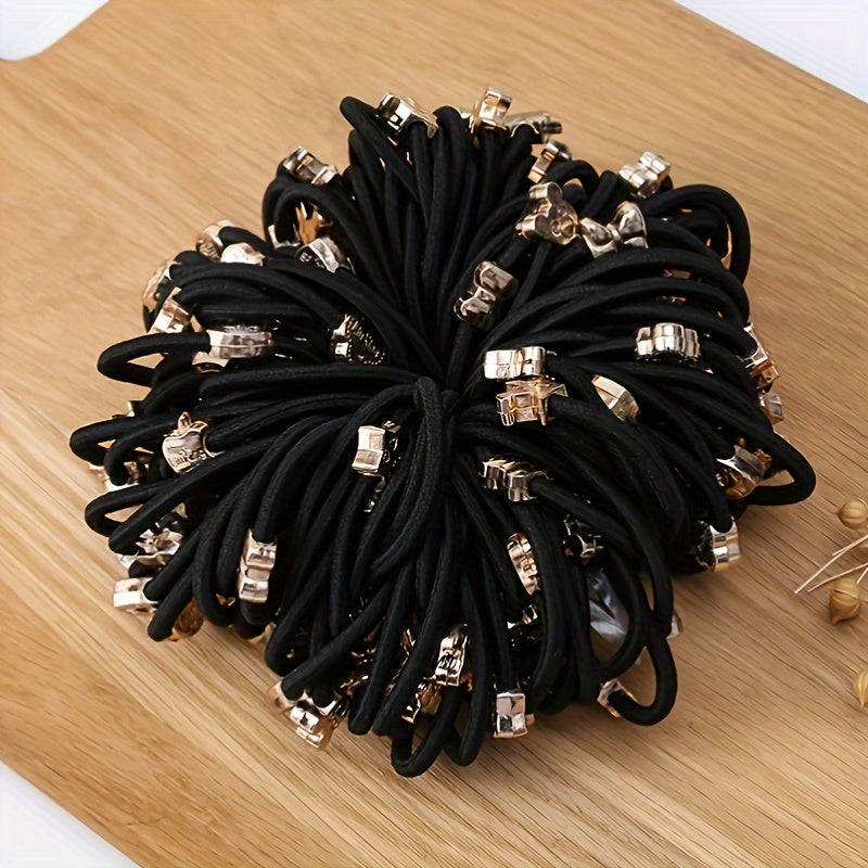 50 Pack Elastic Hair Ties for Girls with Thick Hair Minimalist Fabric Hair Accessories