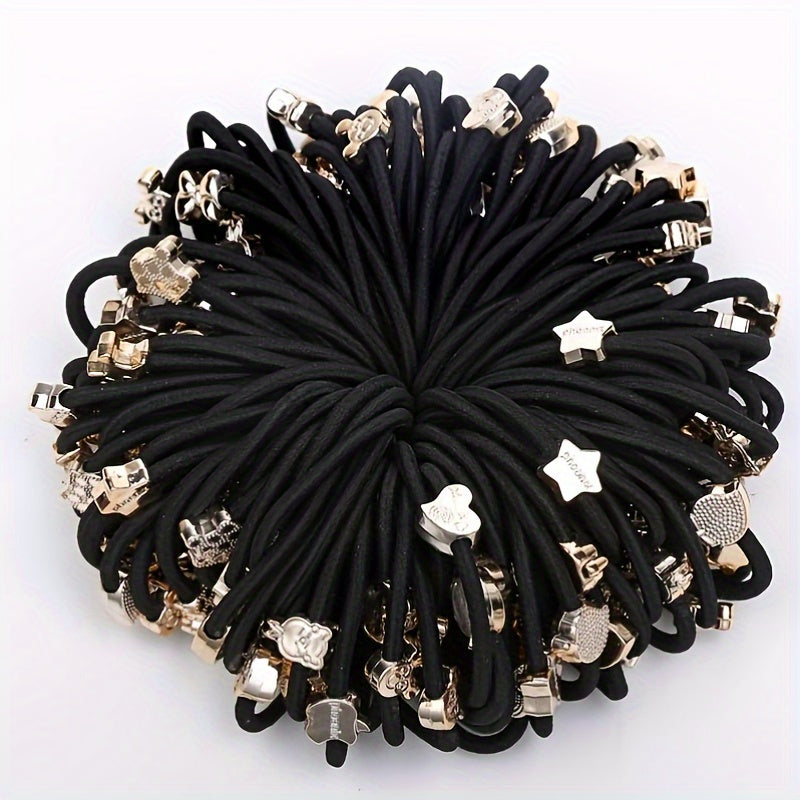 50 Pack Elastic Hair Ties for Girls with Thick Hair Minimalist Fabric Hair Accessories
