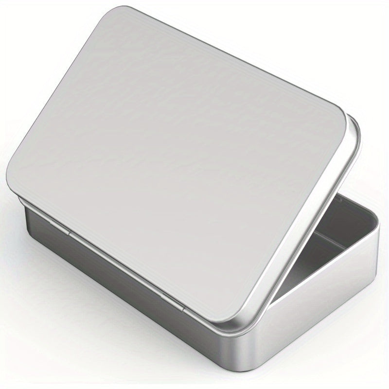 Qora qopqog'li metall saqlash qutilari bilan kumush tugatishli to'rtburchakli tinned quti to'plami, hunarmandchilik va tashkilot uchun 9.4cm x 6.1cm x 2.29cm