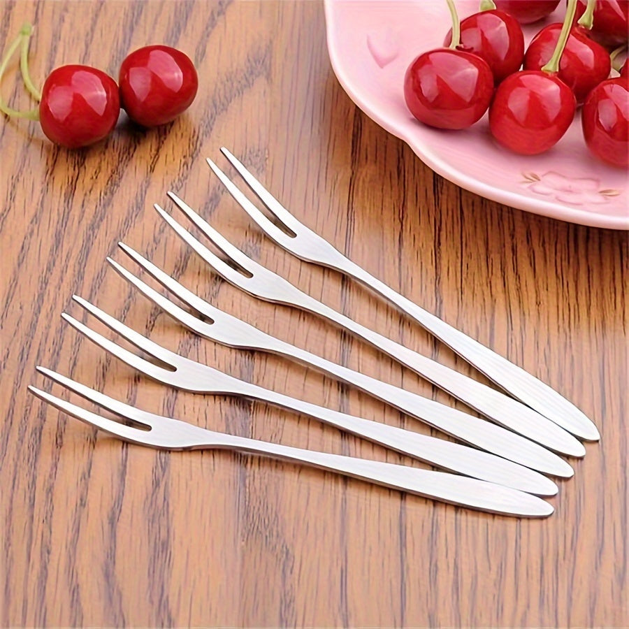 Set of 10 Stainless Steel Dessert Forks for Kitchen and Dining