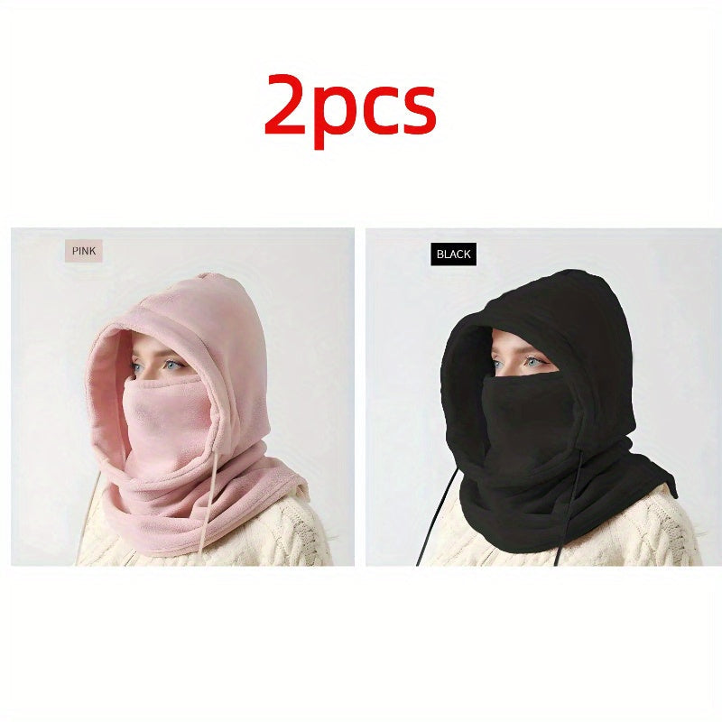Stretchy Fleece Windproof Ski Mask and Neck Gaiter for Women and Men