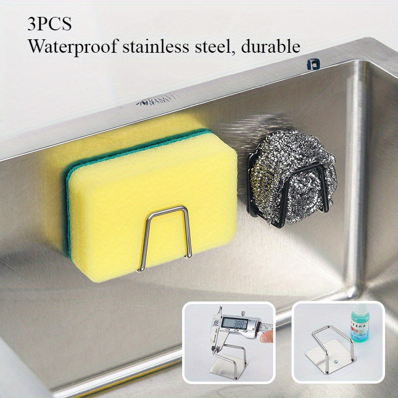 304 Stainless Steel Sponge Shelf for Kitchen Sink Non-Perforated Organizer