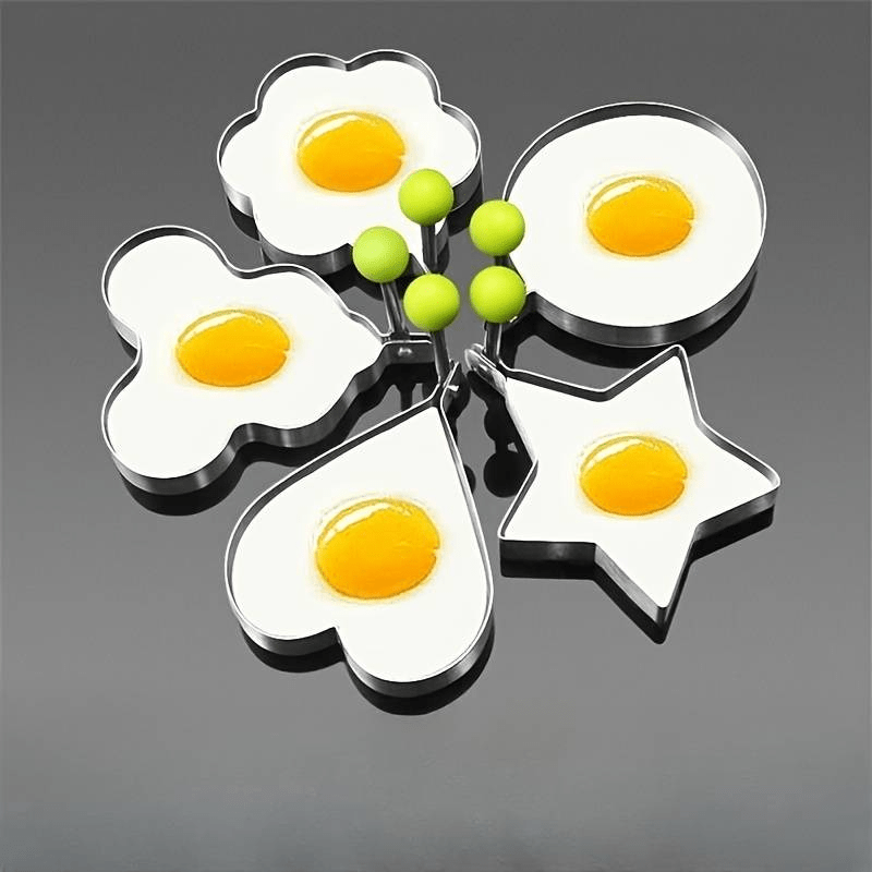 Stainless Steel Egg Mold Set for Perfect Fried and Poached Eggs Heart and Rice Shape