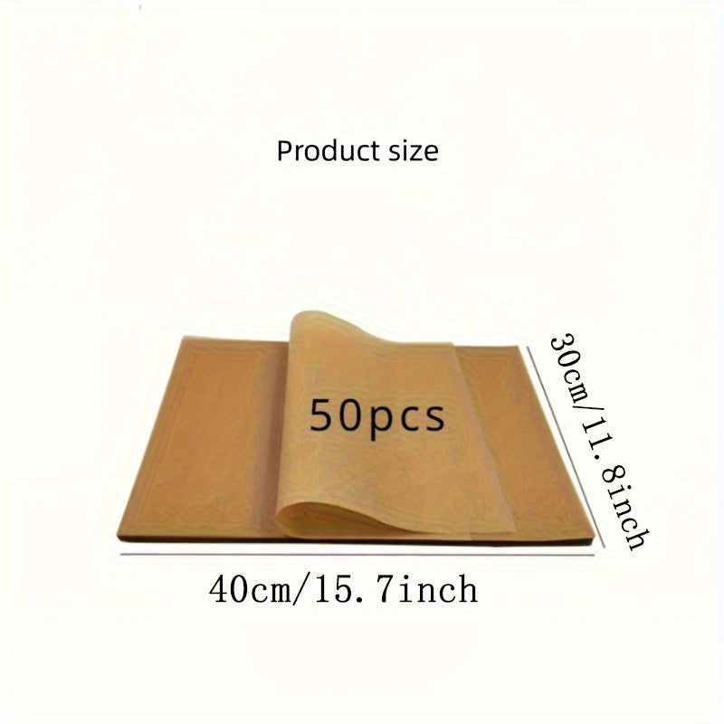 50 Pack Non-Stick Baking Liners for Oven and Air Fryer, Reusable, Food Safe