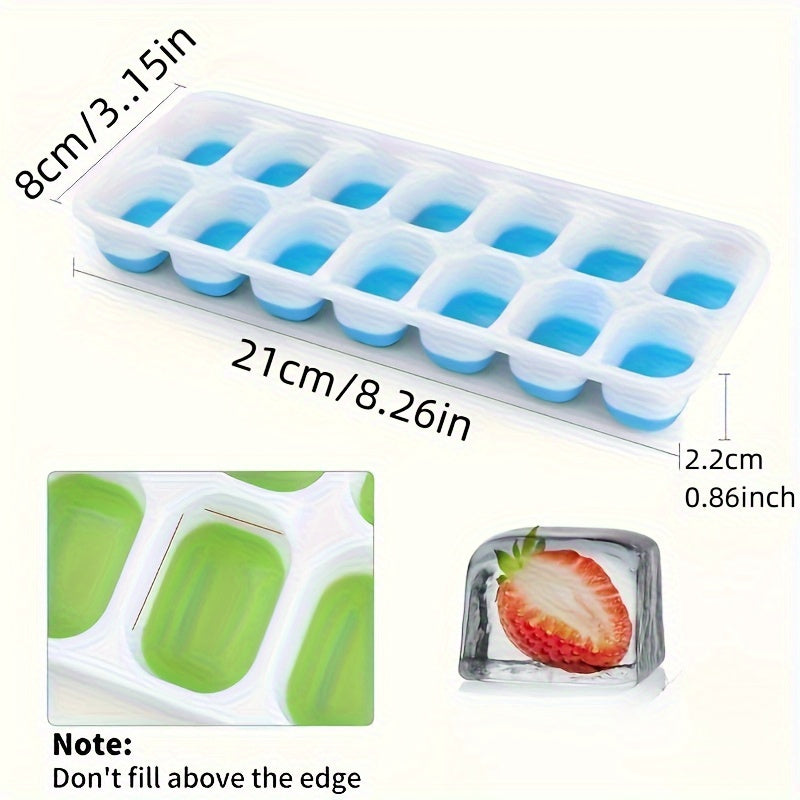 Silicone Ice Cube Tray with Lid BPA-Free Spill-Proof Reusable for Cocktails