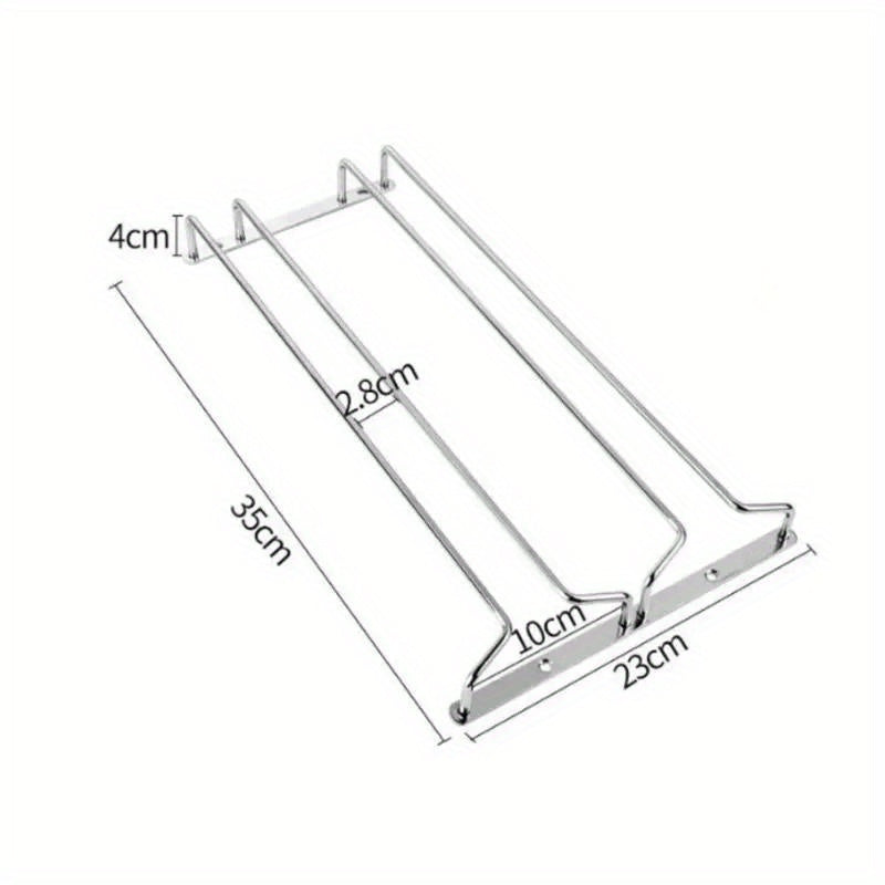 Металлическая стойка для стеклянной посуды для хранения под шкафом, подвесной органайзер для бокалов для кухни и бара