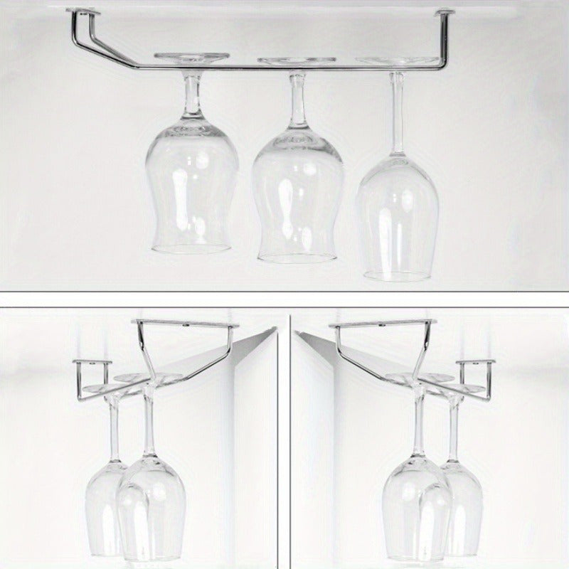 Металлическая стойка для стеклянной посуды для хранения под шкафом, подвесной органайзер для бокалов для кухни и бара