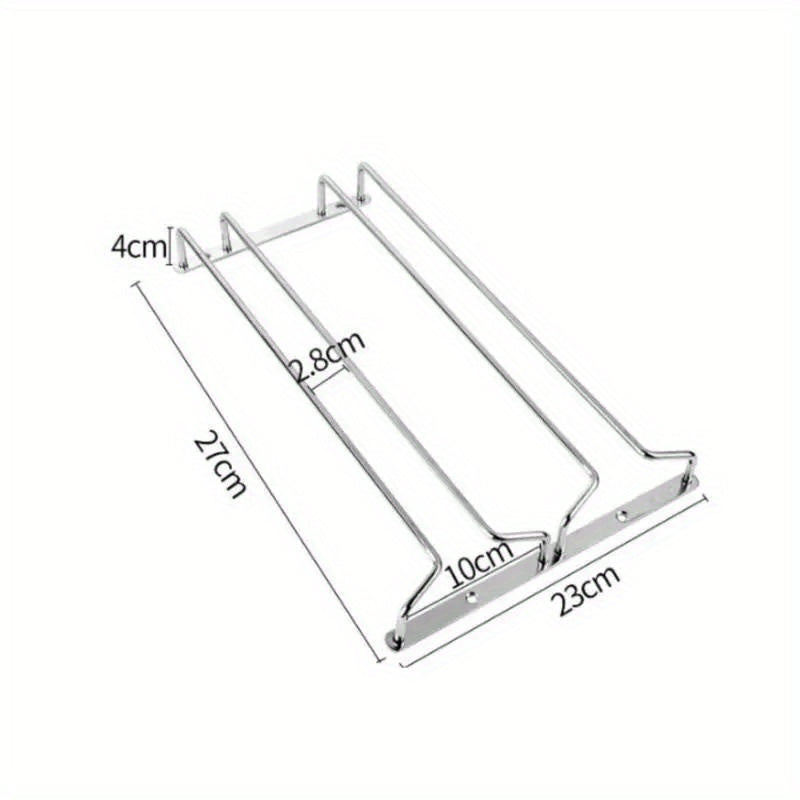 Металлическая стойка для стеклянной посуды для хранения под шкафом, подвесной органайзер для бокалов для кухни и бара