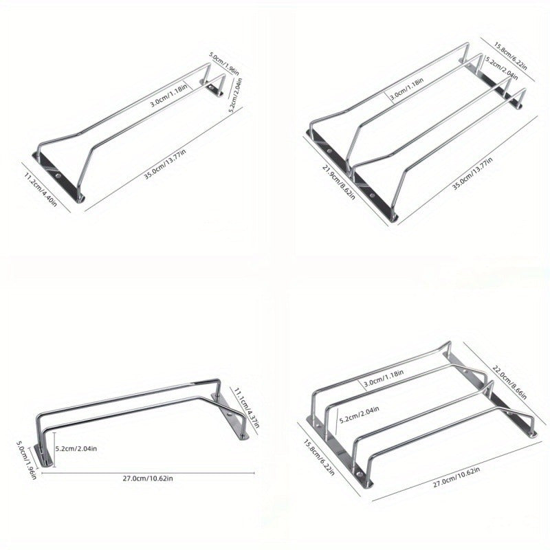 Металлическая стойка для стеклянной посуды для хранения под шкафом, подвесной органайзер для бокалов для кухни и бара