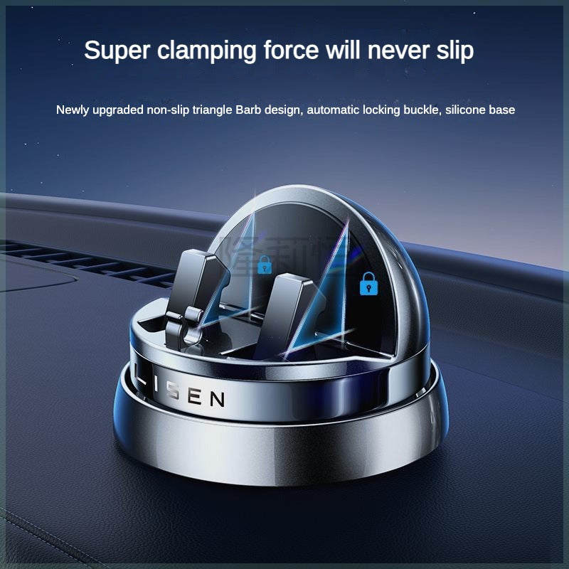 Rotatable Car Phone Holder with Strong Clamping Force Nano Silicone Base Waterproof Durable Metal Finish for iPhone Samsung