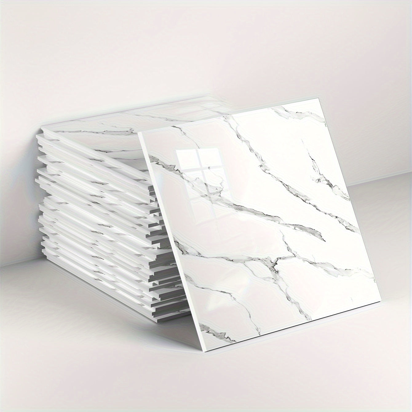 Self-Adhesive Marble Tile Stickers Waterproof PVC for Kitchen Bathroom 10/20pcs