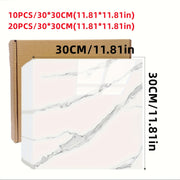 Self-Adhesive Marble Tile Stickers Waterproof PVC for Kitchen Bathroom 10/20pcs