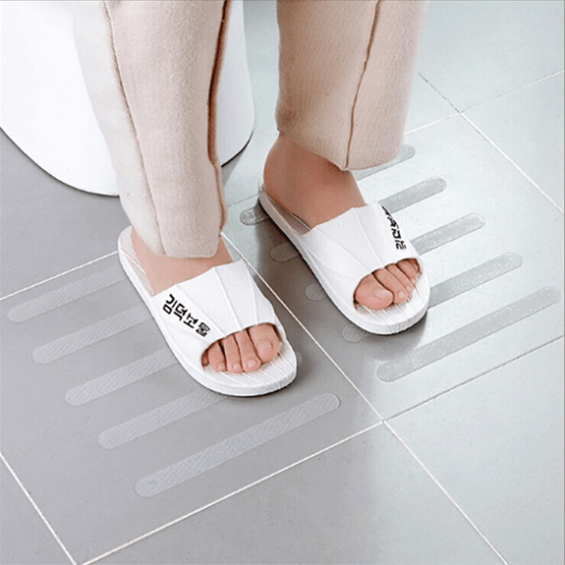 Non Slip Bathroom Mat 20x2cm PVC Shower Strips with Grip Stickers and Safety Tape