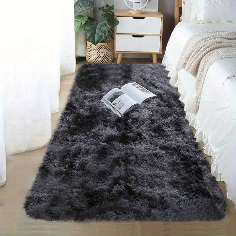 Luxurious Plush PV Pile Mat - Skandinaviya uslubi, qulay va dog'ga chidamli, yotoqxona va yashash xonasi uchun ideal, yumshoq polyester, sirpanmaydigan, tozalash oson, bir nechta ranglar mavjud, ideal yashash xonasi gilami