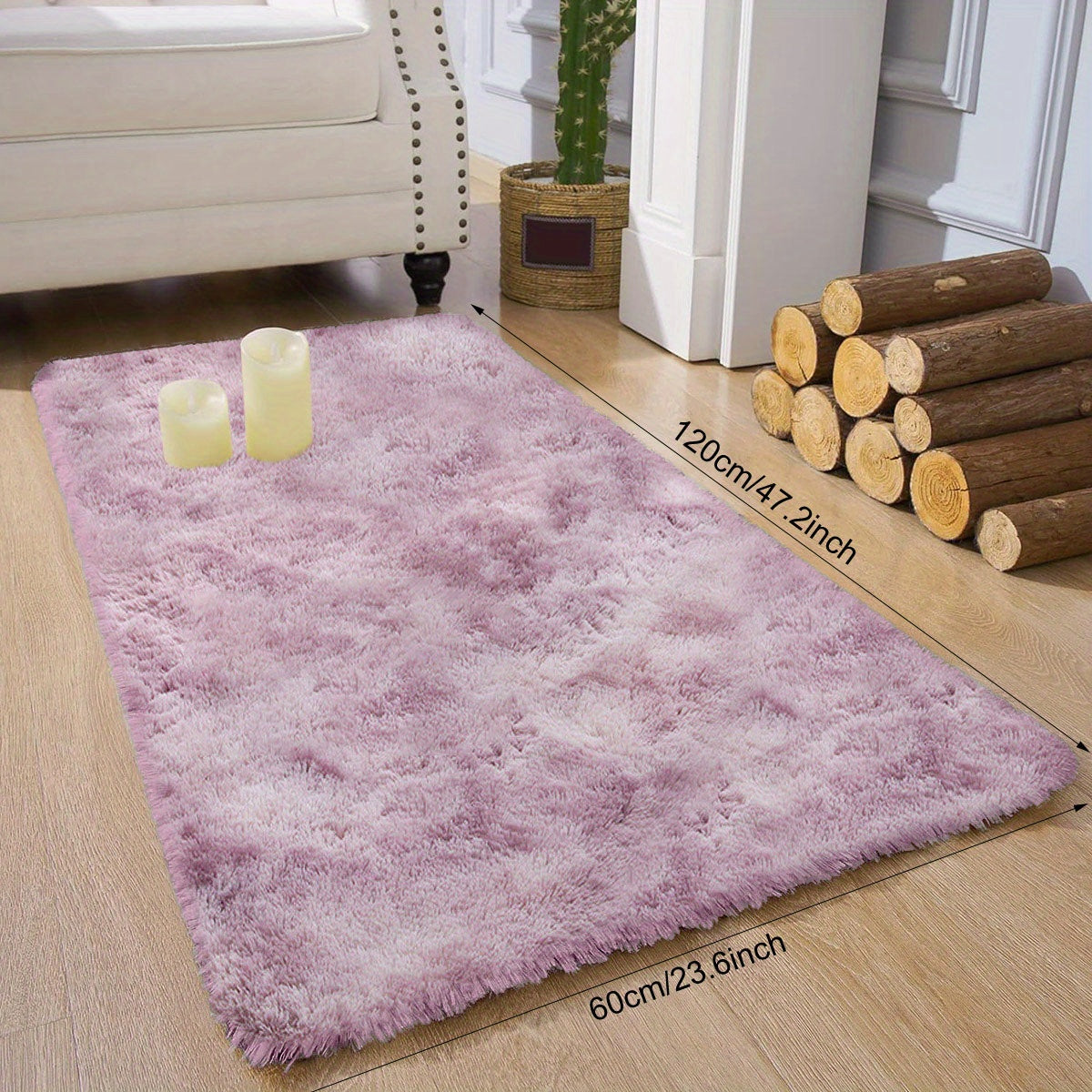 Luxurious Plush PV Pile Mat - Skandinaviya uslubi, qulay va dog'ga chidamli, yotoqxona va yashash xonasi uchun ideal, yumshoq polyester, sirpanmaydigan, tozalash oson, bir nechta ranglar mavjud, ideal yashash xonasi gilami