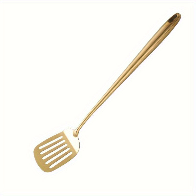 Set of 4 Golden Stainless Steel Kitchen Utensils Heat-Resistant Cooking and Serving