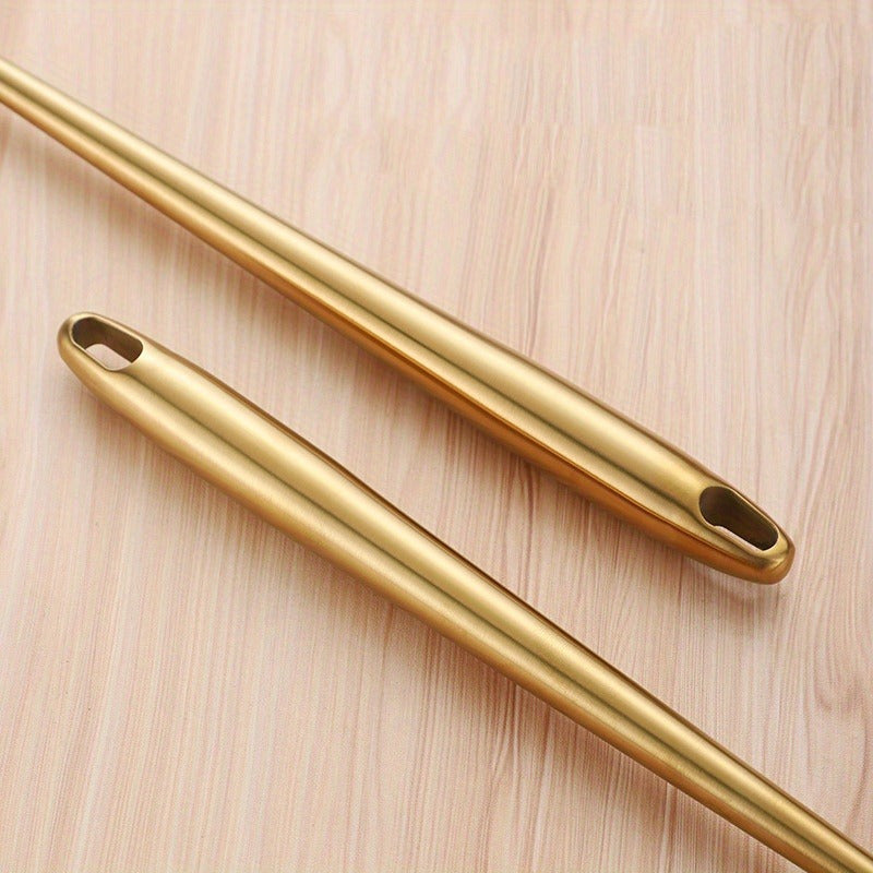 Set of 4 Golden Stainless Steel Kitchen Utensils Heat-Resistant Cooking and Serving