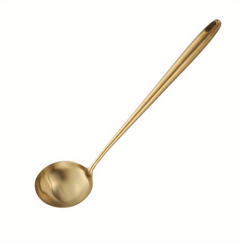 Set of 4 Golden Stainless Steel Kitchen Utensils Heat-Resistant Cooking and Serving