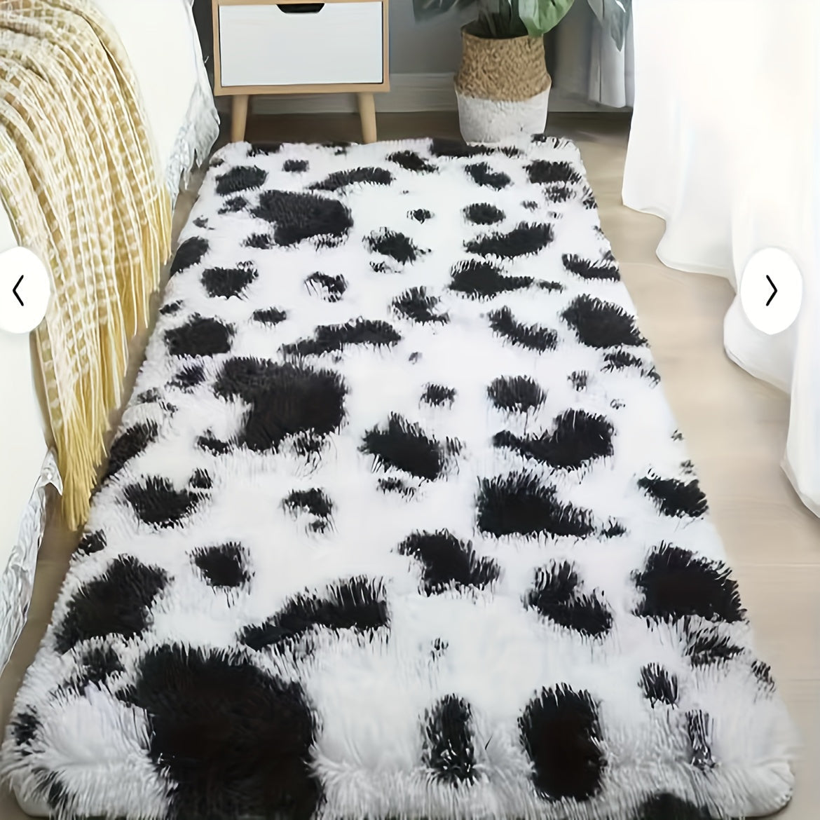 Plush Faux Fur Area Rug for Bedroom Living Room Decor Thick Soft Non-Slip