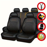 High-End PU Leather Car Seat Cover Set Scratch-Resistant Durable Universal 9 Pieces