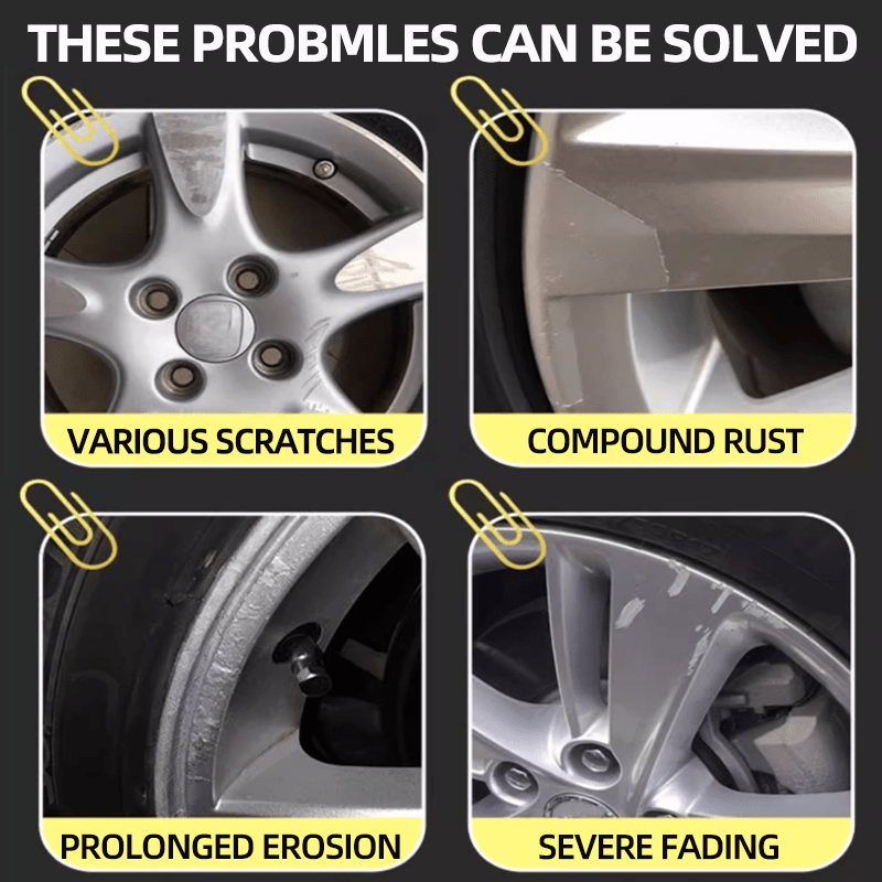 Kit de reparación de arañazos en cubos de rueda de coche, pasta de pulido, removedor de óxido y decoloración