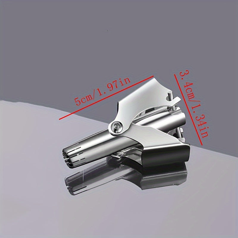 Afeitadora manual de acero inoxidable para vello nasal para hombres y mujeres, lavable, portátil, sin necesidad de batería