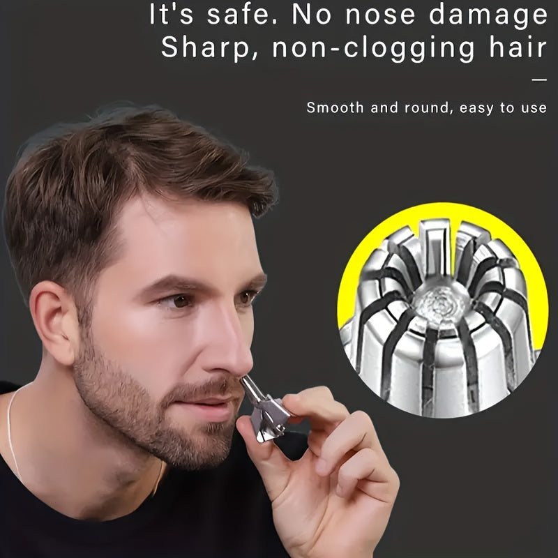 Manual Stainless Steel Nose Hair Trimmer for Men and Women Washable Portable No Battery Needed