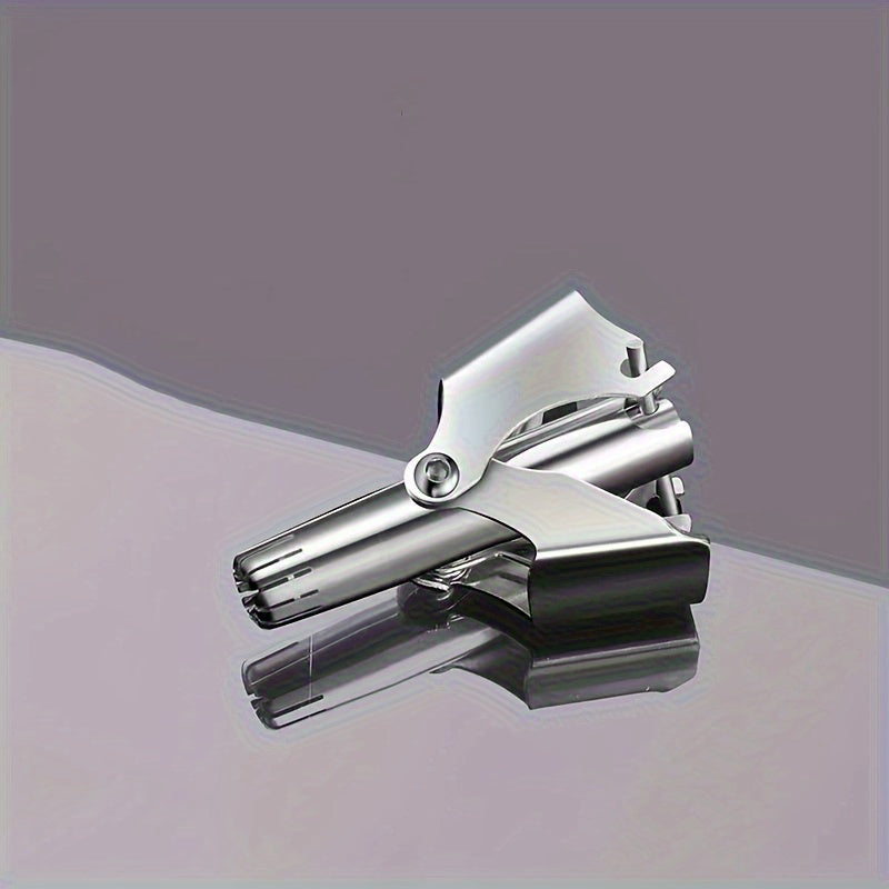 Afeitadora manual de acero inoxidable para vello nasal para hombres y mujeres, lavable, portátil, sin necesidad de batería