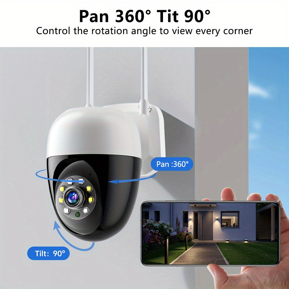2MP HD Security Camera with Dual Band WiFi, Night Vision, Auto-Tracking and Alerts