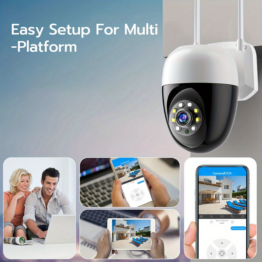 2MP HD Security Camera with Dual Band WiFi, Night Vision, Auto-Tracking and Alerts