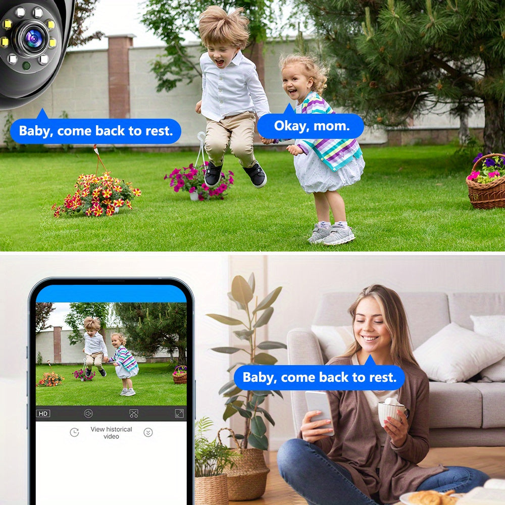 2MP HD Security Camera with Dual Band WiFi, Night Vision, Auto-Tracking and Alerts