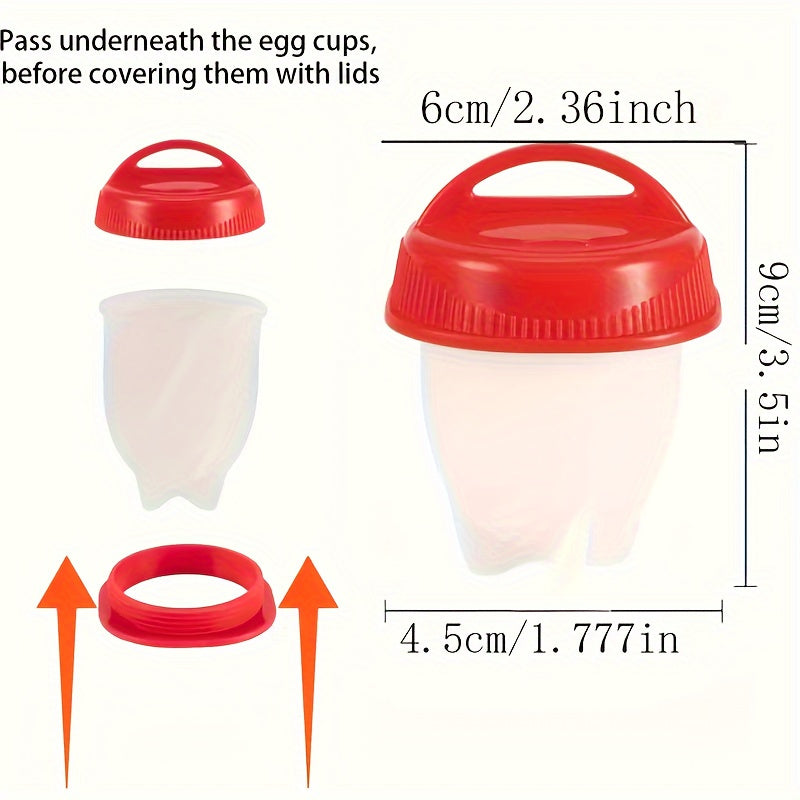 4 Silicone Egg Poachers Non-Stick High-Temperature Resistant Cups for Breakfast