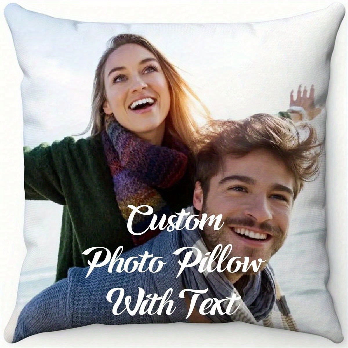 Personalized Photo Pillowcase Custom Peach Skin Cushion Cover for Family Pets Home Decor