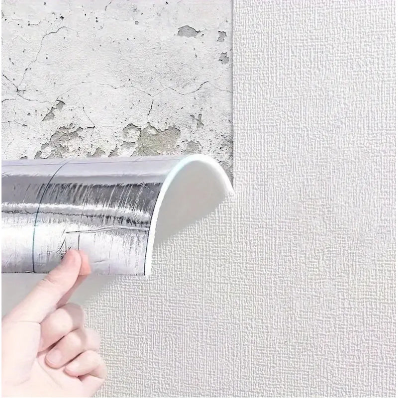 2 Rolls of Linen Pattern Wall Stickers Waterproof Self-Adhesive 10M DIY 3D Wallpaper