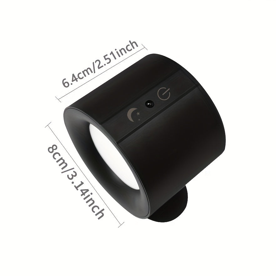 Indoor Metal LED Wall Lamp with Magnetic Base Dual-Sided Illumination 360° Rotatable 3-Color Adjustable Touch Remote USB Rechargeable