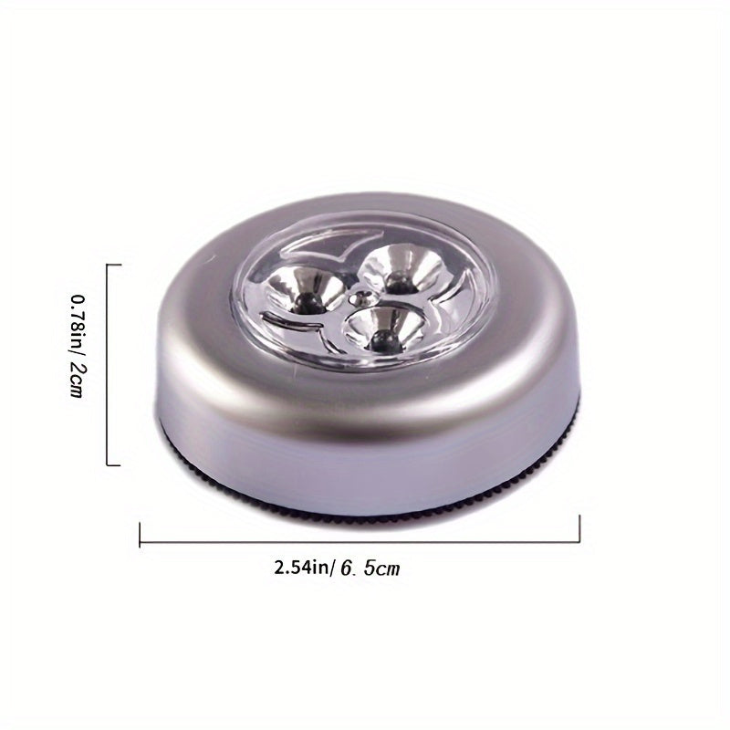 Touch Activated LED Tap Light with 3 LEDs for Closet Cabinet Car Trunk Bedside Battery Operated