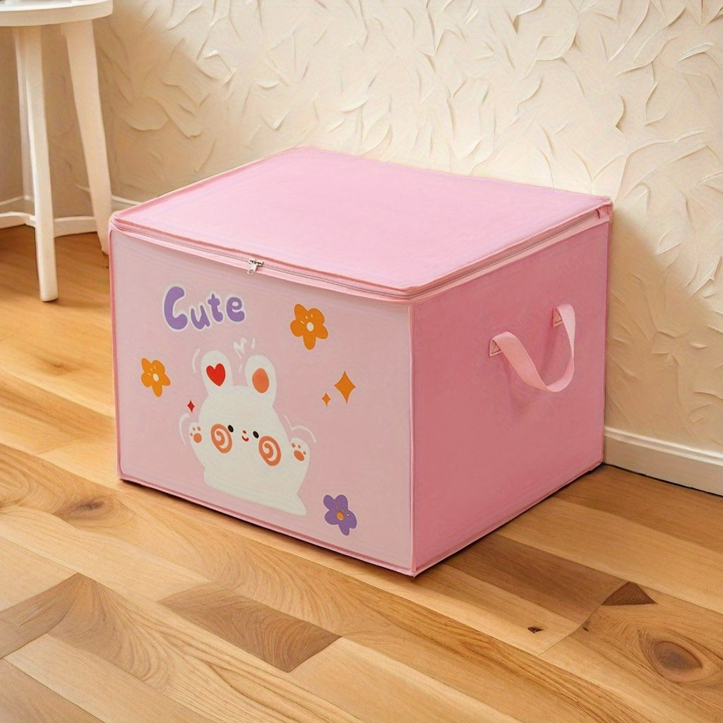 Foldable Travel Organizer Bag with Zipper and Handles Durable Polyester Storage Cube