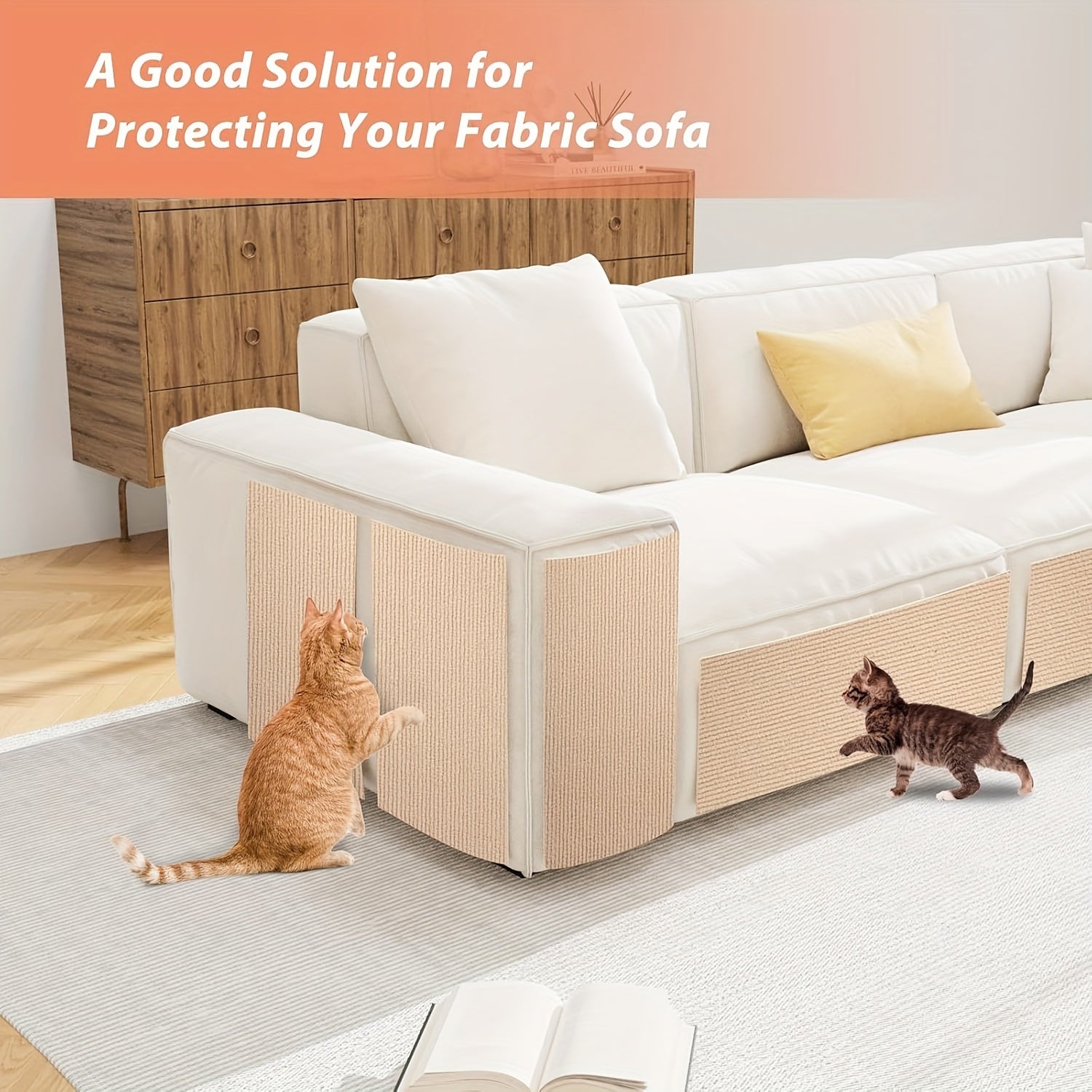 Self-Adhesive Cat Scratching Pad Claw Care Furniture Protection Polyester 39.88cm x 100.08cm