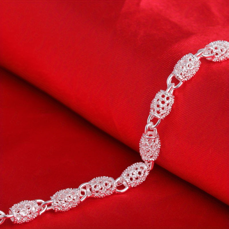 Sterling Silver Bead Ball Bracelet for Women Jewelry Gift