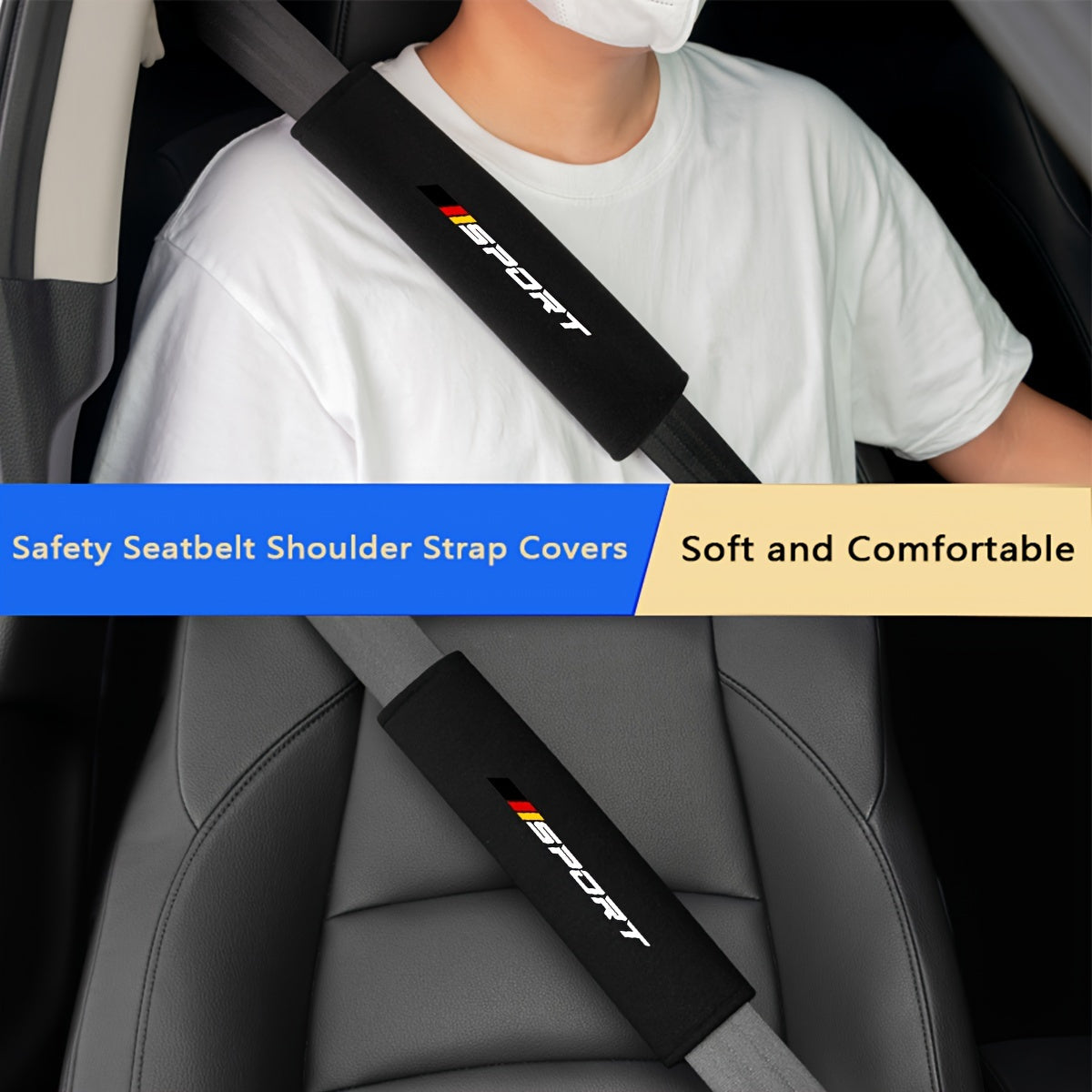 2pcs Fleece Seat Belt Covers Shoulder Protectors Comfort Durable Fabric for Car Seat Belts