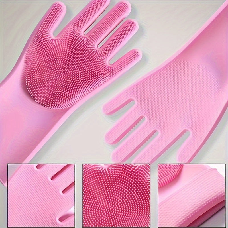 Ambidextrous Silicone Kitchen Gloves Waterproof Antibacterial Dishwasher Safe