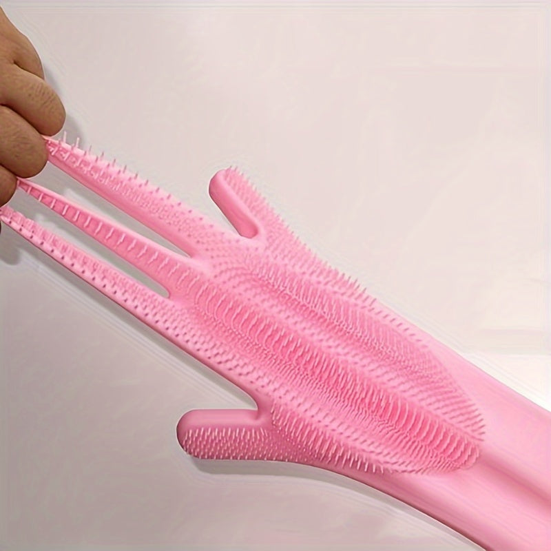 Ambidextrous Silicone Kitchen Gloves Waterproof Antibacterial Dishwasher Safe