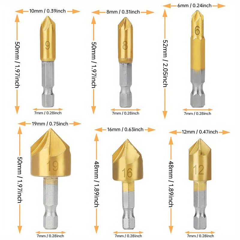 Stainless Steel Drill Bit Set with Tower Drill Center Punch Woodworking Counterbore and Plug Drills