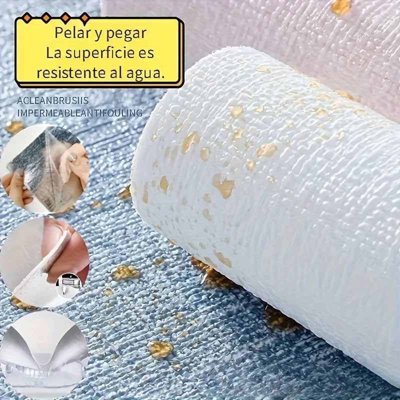 Luxury Linen Wallpaper Self-Adhesive 3D Textured Waterproof for Home Decor