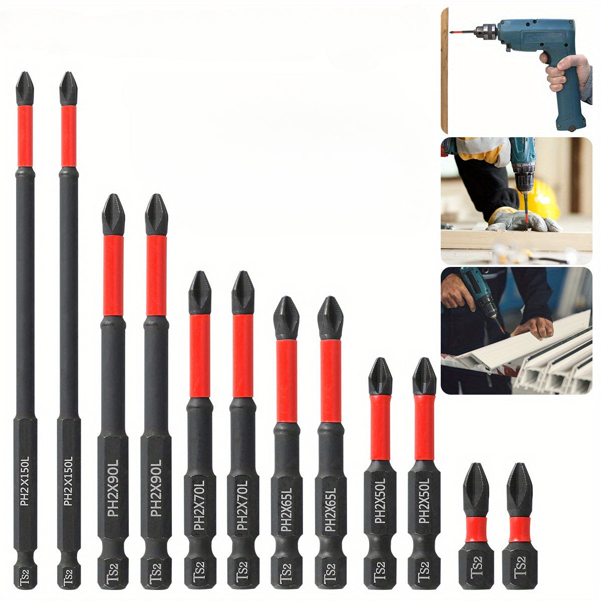 6pcs Tungsten Steel Magnetic Screwdriver Bits Set for Electric and Manual Drives