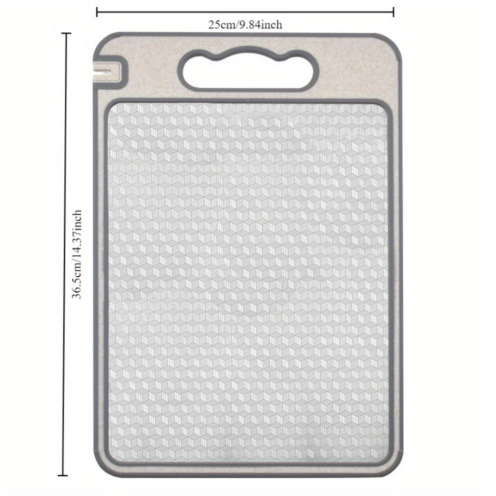 Stainless Steel Double-Sided Cutting Board with Juice Groove and Non-Slip Silicone