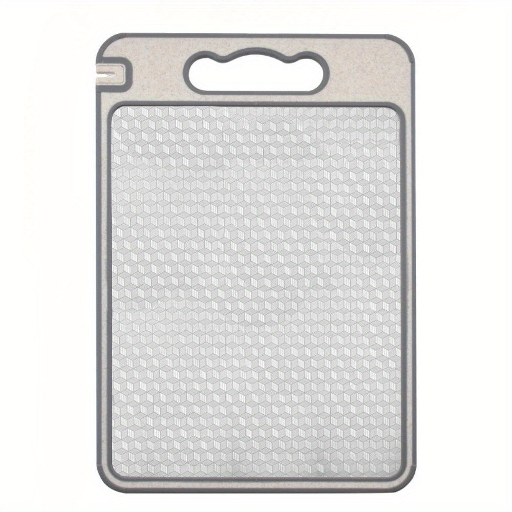 Stainless Steel Double-Sided Cutting Board with Juice Groove and Non-Slip Silicone